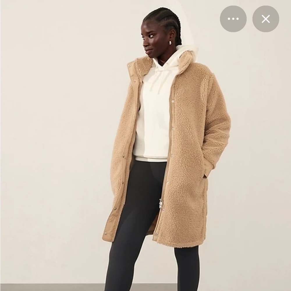 Athleta Fleece Hybrid Coat in Dune